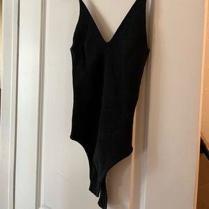 Free People Black Knit Bodysuit